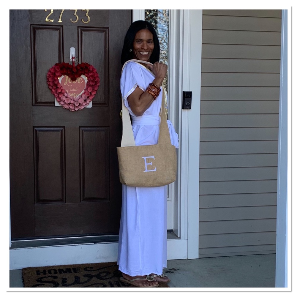 Burlap Custom Embroidered Crossbody